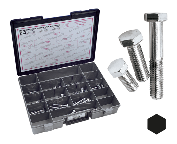 Ass.Tray chr. Hex head cap screws 65pcs (FR)