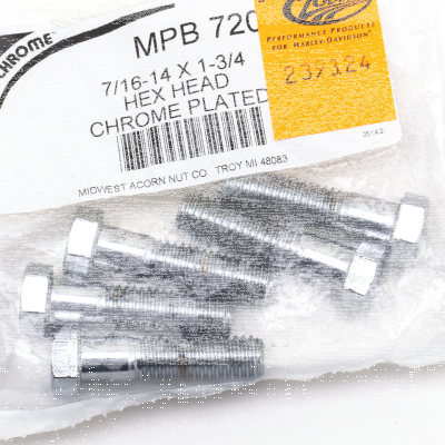5pck Chr. hex head screws 7/16-14x1 3/4" (FR)