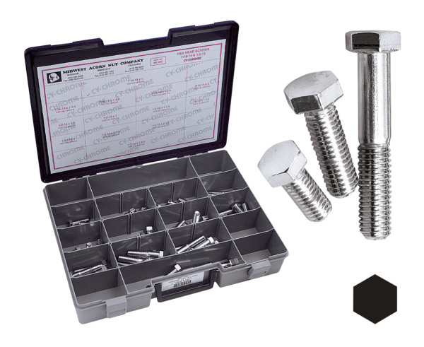 5pck Chr. hex head screws 1/2-13x2 1/4" (FR)