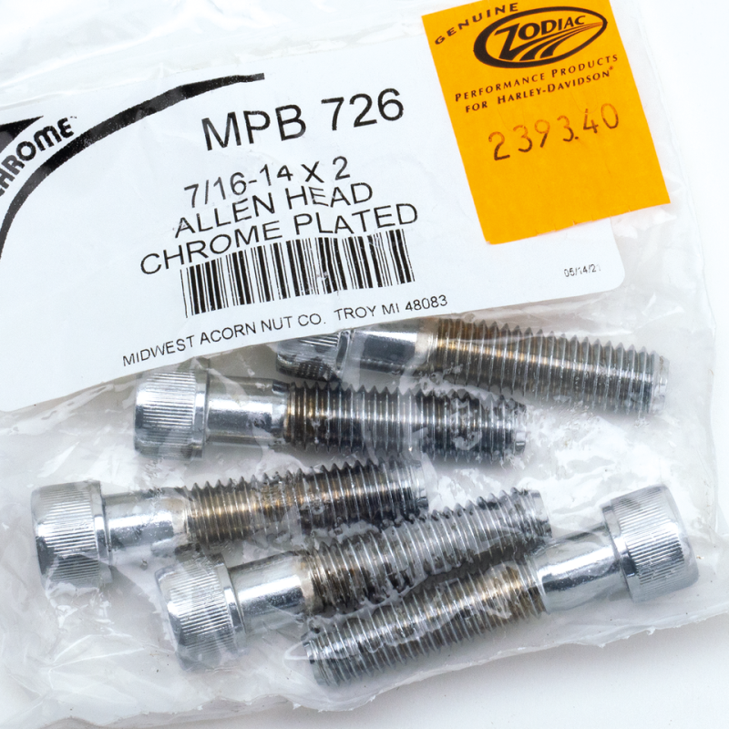 5pck Chr.Allen head screws 7/16-14x2" (FR)