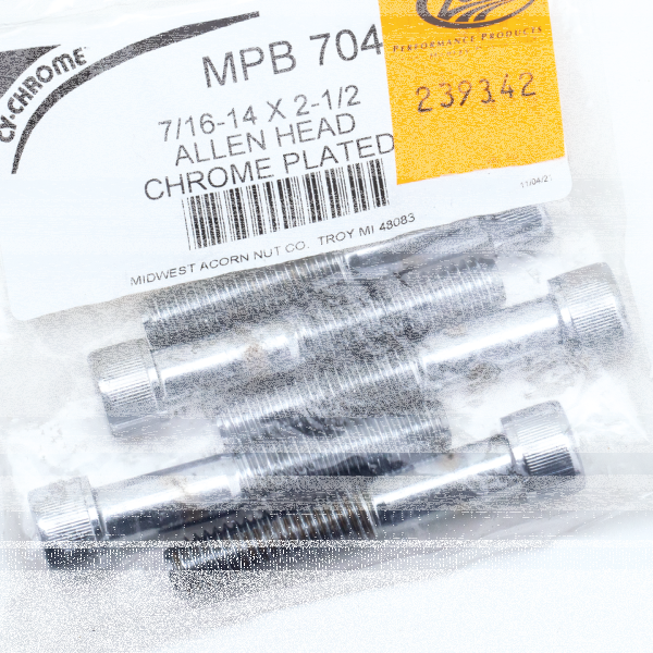 5pck Chr.Allen head screws 7/16-14x2.5" (FR)