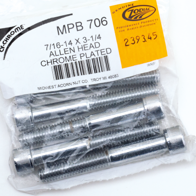 5pck Chr.Allen head screws 7/16-14x3.25" (FR)