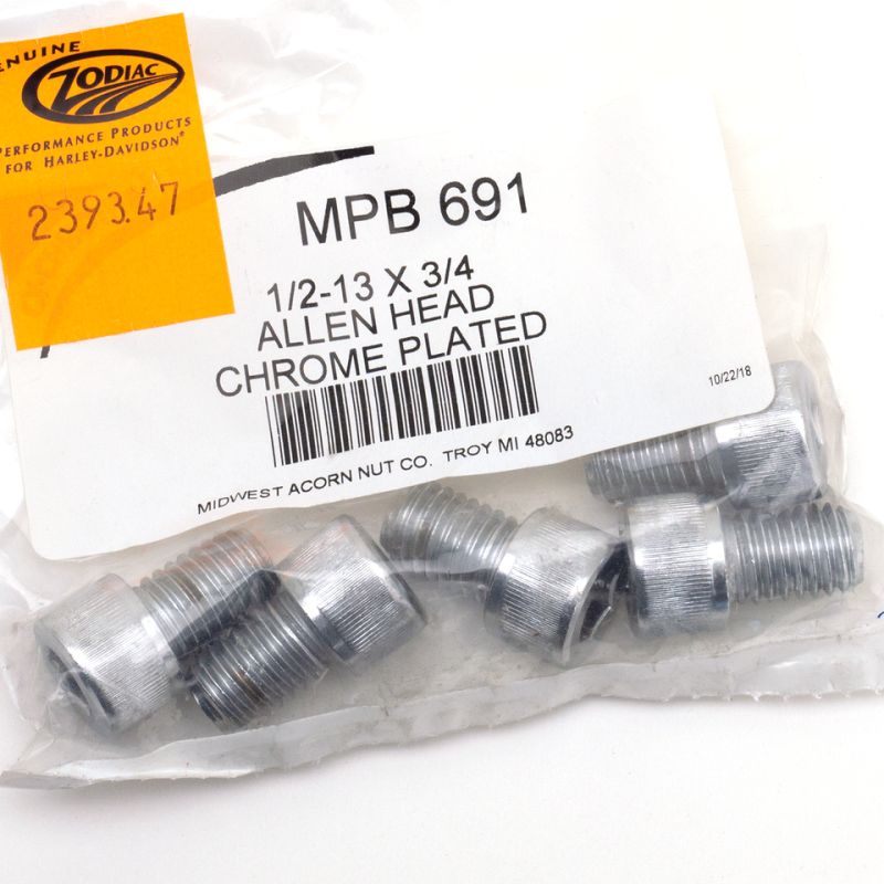 5pck Chrome Allen screws 1/2-13x3/4" (FR)