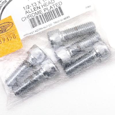 5pck Chrome Allen screws 1/2-13x1 1/2" (FR)