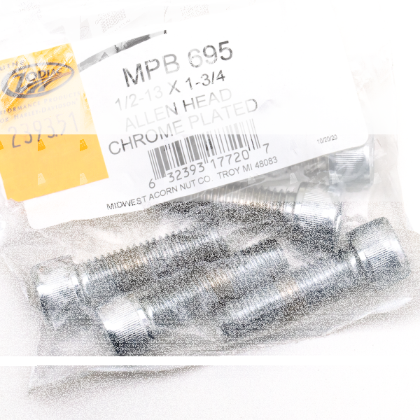 5pck Chrome Allen screws 1/2-13x1 3/4" (FR)