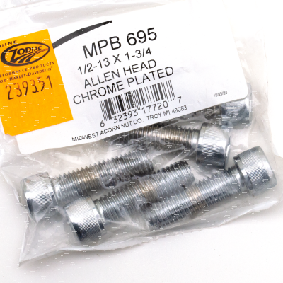 5pck Chrome Allen screws 1/2-13x1 3/4" (FR)