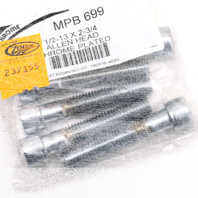 5pck Chrome Allen screws 1/2-13x2 3/4" (FR)
