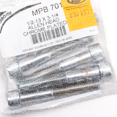5pck Chrome Allen screws 1/2-13x3 1/4" (FR)