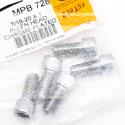 5pck Chrome Allen screws 7/16-20x1" (FR)