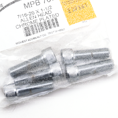 5pck Chrome Allen screws 7/16-20x1 1/2" (FR)