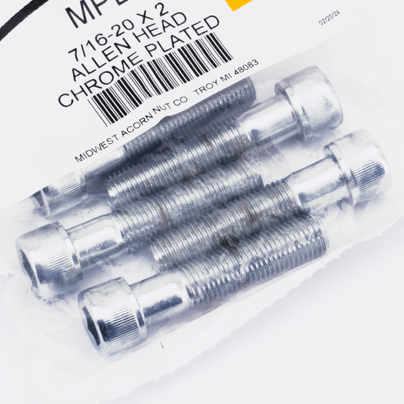 5pck Chrome Allen screws 7/16-20x2" (FR)