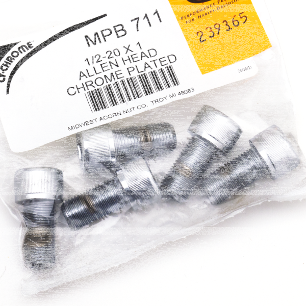 5pck Chrome Allen screws 1/2-20x1" (FR)