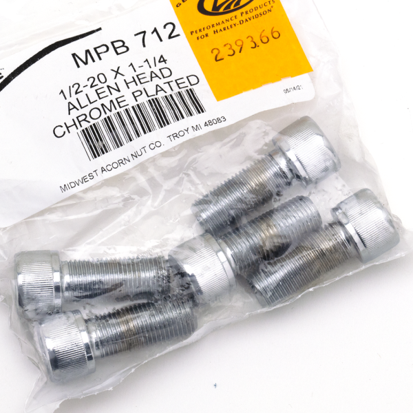 5pck Chrome Allen screws 1/2-20x1 1/4" (FR)