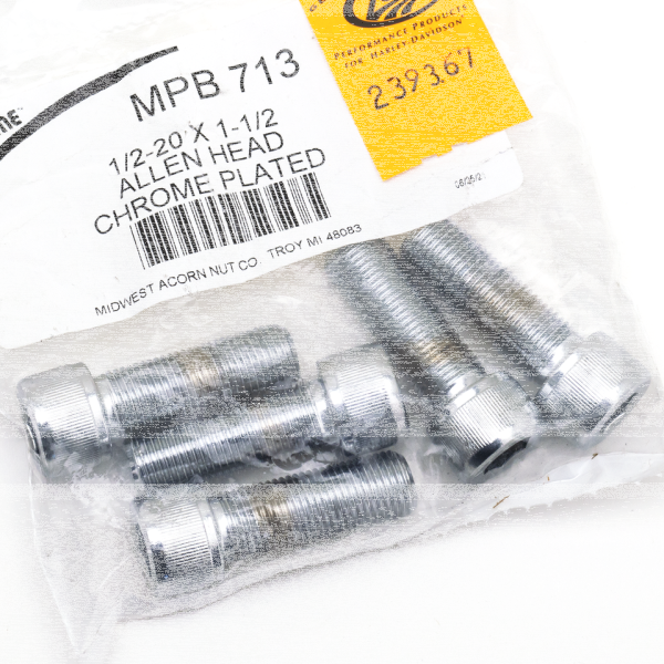 5pck Chrome Allen screws 1/2-20x1 1/2" (FR)
