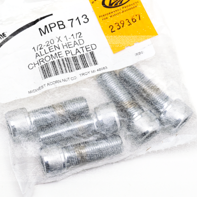 5pck Chrome Allen screws 1/2-20x1 1/2" (FR)