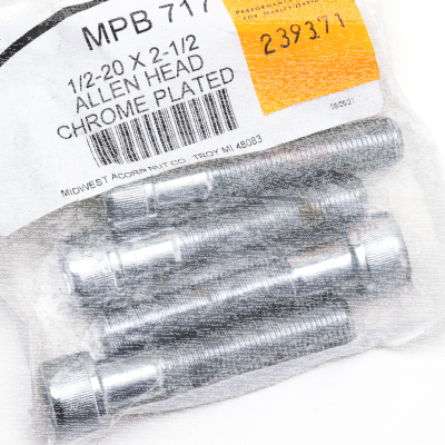 5pck Chrome Allen screws 1/2-20x2 1/2" (FR)