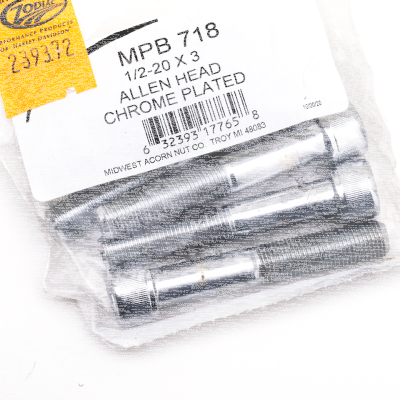 5pck Chrome Allen screws 1/2-20x3" (FR)