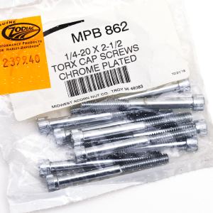 10pck Torx socket head 1/4-20x2 1/2",UNC (FR)