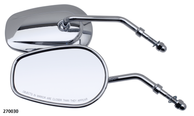 GZP Chrome tapered mirrors, 5" stem (FR)