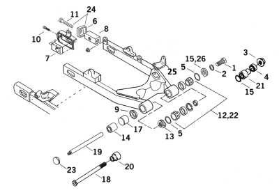 GZP Rear Swing arm bushing FXD (FR)