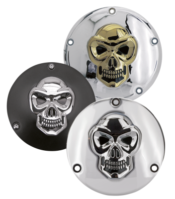 GZP Skull derby cover chrome alu 3-hole (FR)