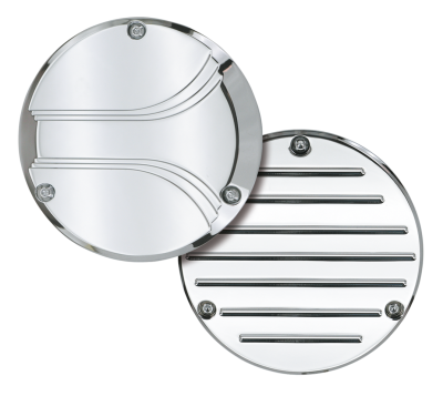 GZP Chrome billet Crested derbycover BT7 (FR)