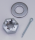 GZP chrome castle nut, washer, cotterpin