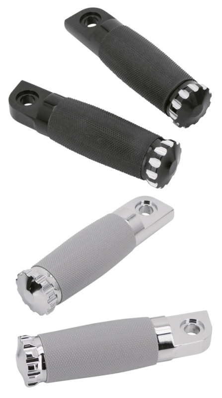 GZP Black Turbo footpegs black rubber (FR)