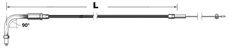 Throttle cable std E+G96 LN=40" (FR)