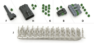 Delphi-Packard Weatherpack, 1-Wire Femal