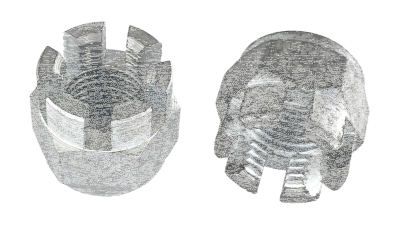 2 Nuts 3/8"-24x15/32"x9/16" hex casteled (FR)