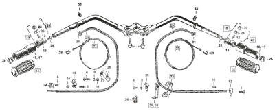 Inner & outer cable, throttle or ignit. (FR)