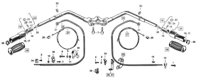 Handlebar Buckhorn offset Black (FR)