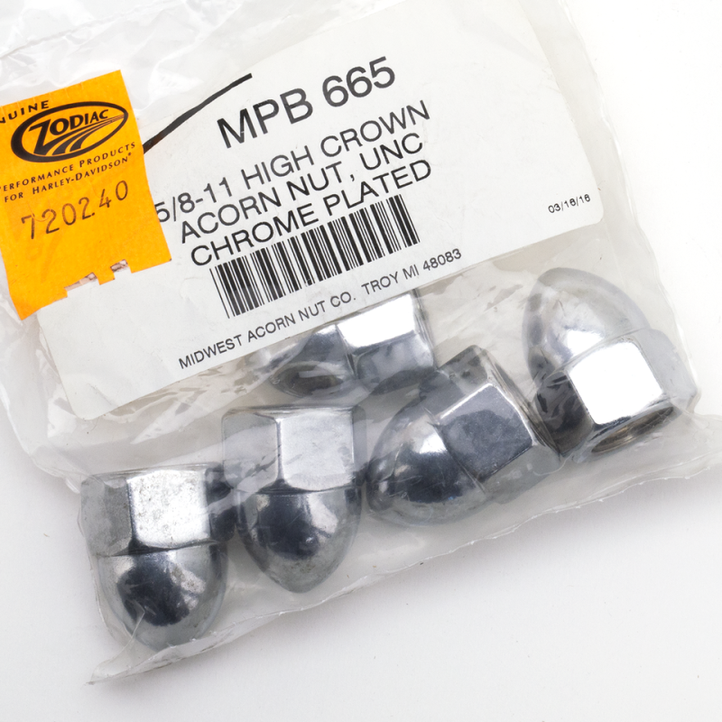 5pck Chrome Acorn nuts 5/8-11 UNC (FR)