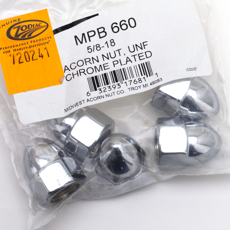 5pck Chrome Acorn nuts 5/8-18 UNF (FR)