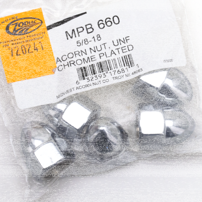 5pck Chrome Acorn nuts 5/8-18 UNF (FR)