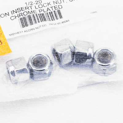 5pck Chrome nylon insert nuts 1/2-20 UNF (FR)