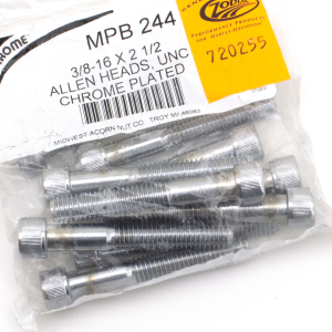 10pck Chrome Allen screws 3/8x2 1/2" UNC (FR)