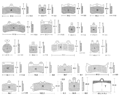 PM Brake pads 125x2 DP pair (FR)