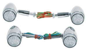 LED turn signals bullet chrome set4