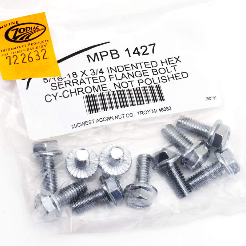 10Pck Ind. Hex Serr. Flange 5/16-18x3/4" (FR)