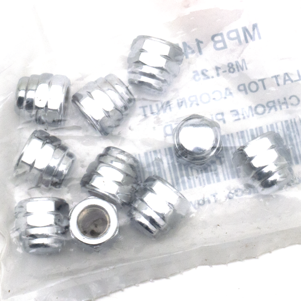 10Pck M8-1.25 Flat Top Acorn Nut (FR)