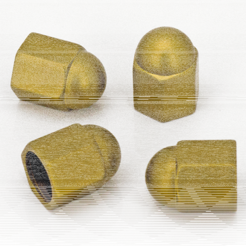4Pck AcornNut Design Valve Stem Cap Gold (FR)