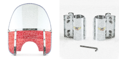 Beaded H-Duty kit round top/red lowers (FR)