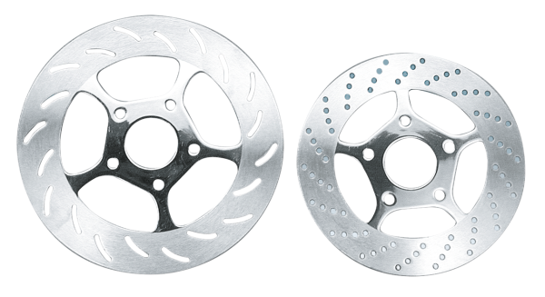 Disc rotor 11,5" Five spoke drilled Chr. (FR)