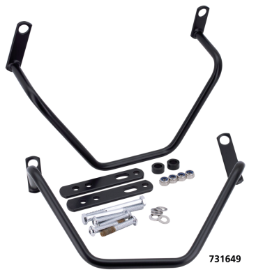 Black Saddle Bag Supports FXD06-17 (FR)