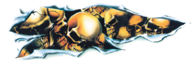 Skull shread right decal 2 3/4"x8 1/8" (FR)