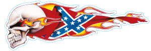 Rebel skull right decal 7 5/8"x2 7/8" (FR)
