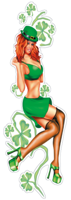 Irish lass babe decal 2.7"x8.3" (FR)