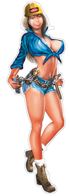 Construction babe decal 2.75"x8" (FR)